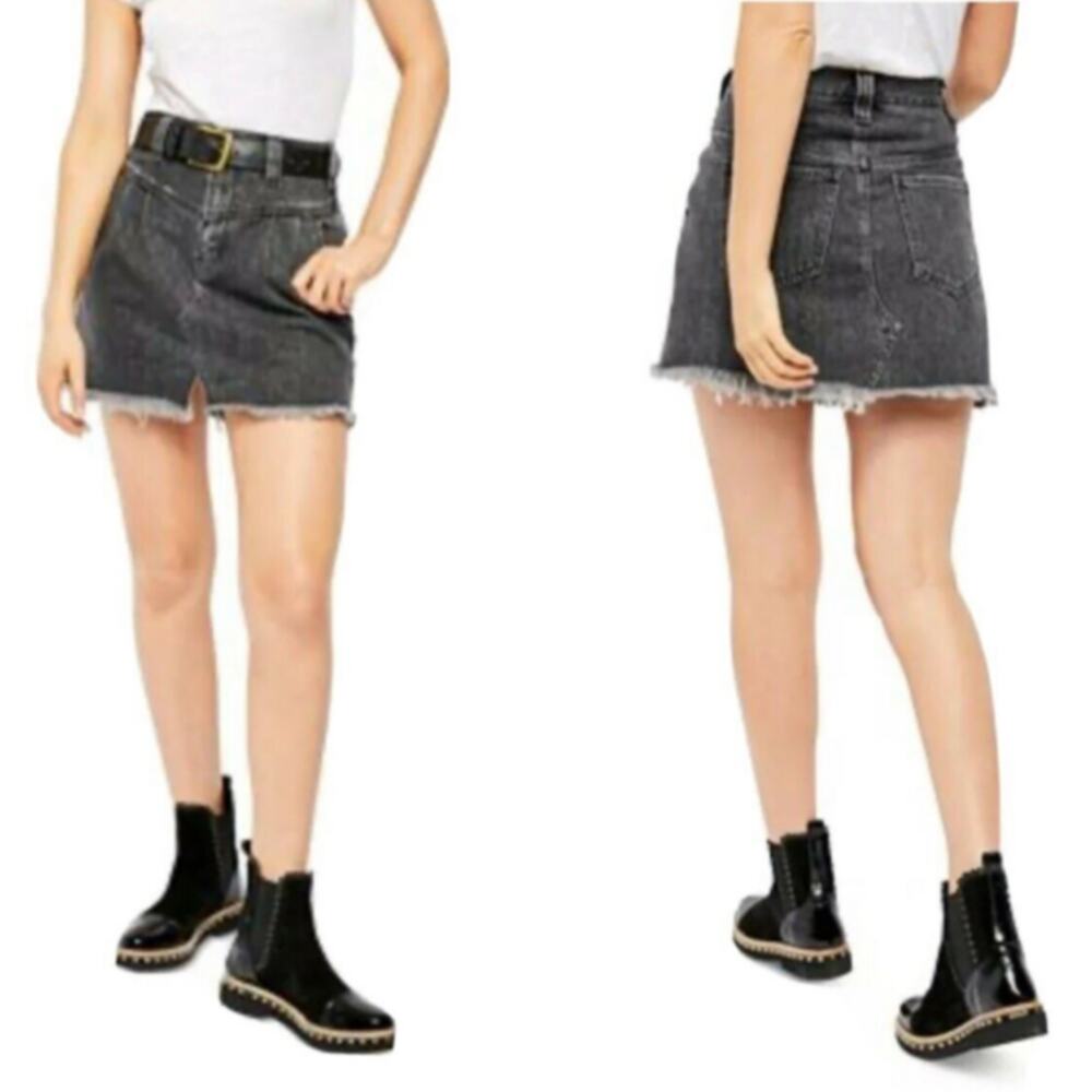 Free People Black Denim Skirt Size 25